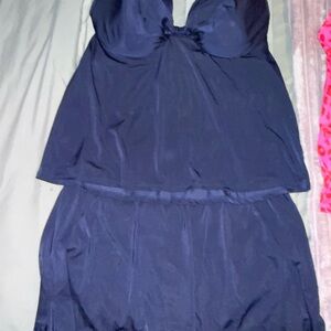 Lane Bryant Navy Blue Tankini Swim Set